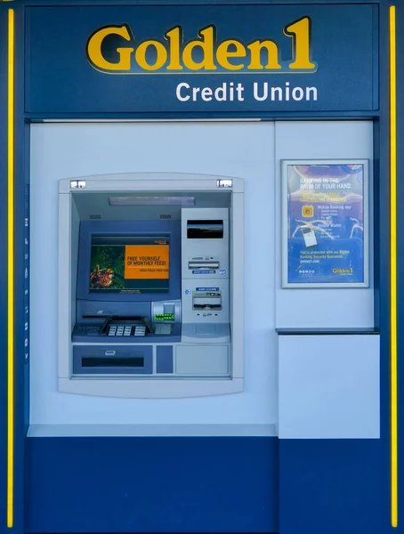 Golden Credit Union Atm Machine Isolated Automated Teller San Mateo — Stock Photo, Image