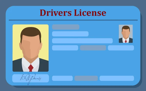 Illustration Des Führerscheins Mit Gesichts Und Signaturkartenvorlage Stockbild