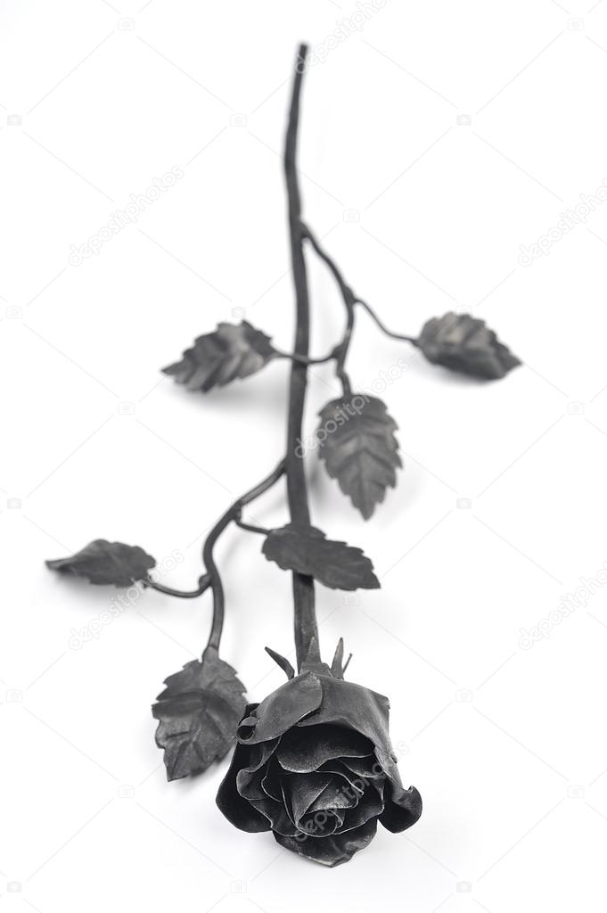 Black forged iron roses