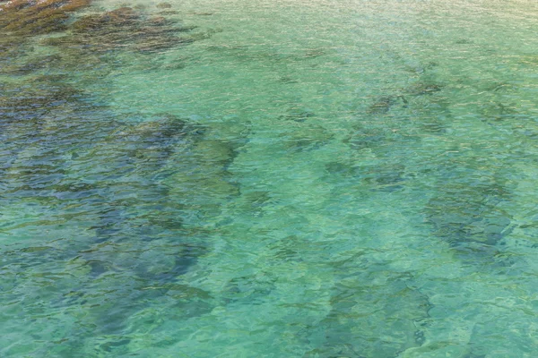 Прозора чиста морська поверхня з хвилями, що відображають перспективу аквакультури — стокове фото