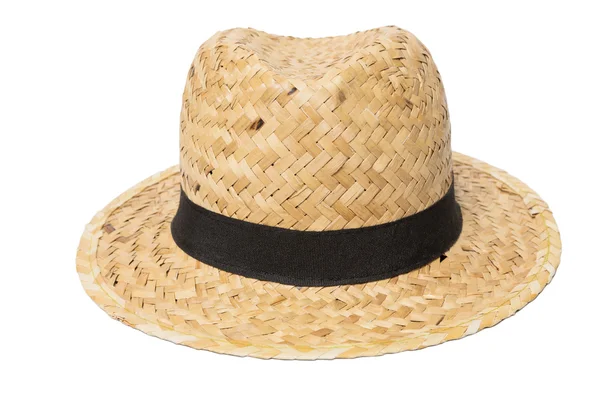 Väver hatt, handgjorda Straw Hat isolerade på vit — Stockfoto