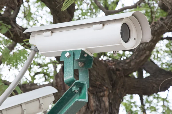 Security CCTV camera in the park. — Stock Photo, Image