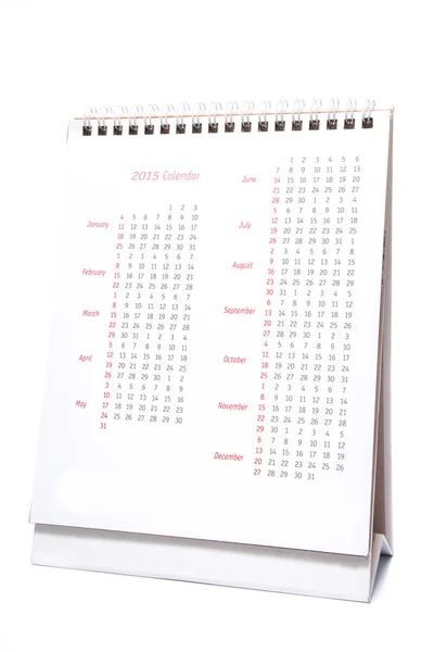桌面日历 2015年孤立在白色背景上 — 图库照片