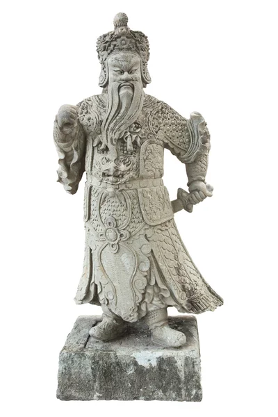 Stone Chinese warrior in the Temple — Stock Photo, Image