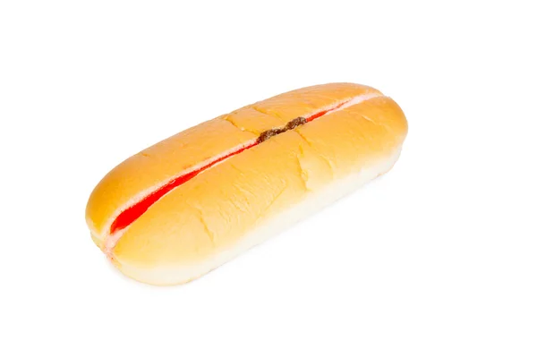 Erdbeer Rosinen Geschmack Sahne gefüllt Hotdog Brot — Stockfoto