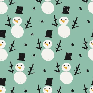 sorunsuz kardan adam desen doku ile