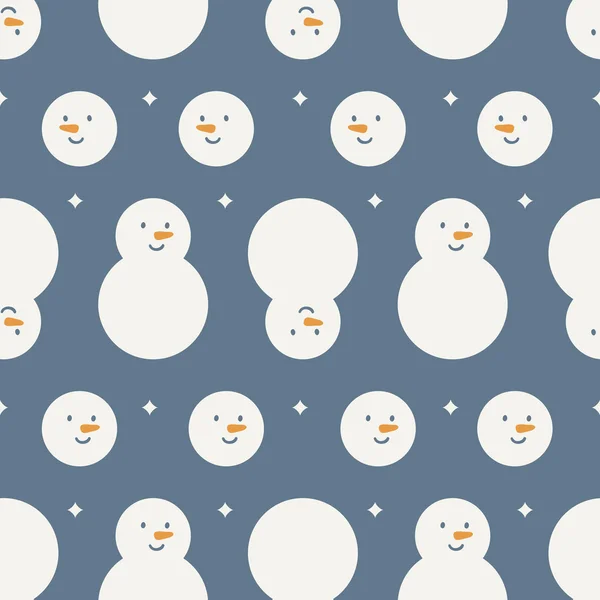 Seamless snowman pattern — Stock Vector