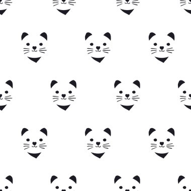 seamless cute kitten pattern