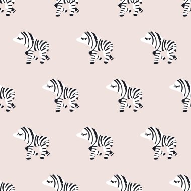 seamless cute zebra pattern