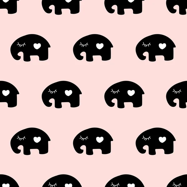 seamless cute elephant pattern