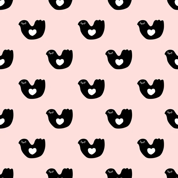 Seamless cute bird pattern — Stockový vektor