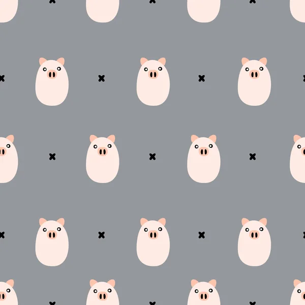 Seamless cute piggy pattern — 图库矢量图片