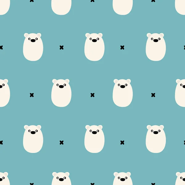 Seamless cute polar bear pattern — Stockový vektor