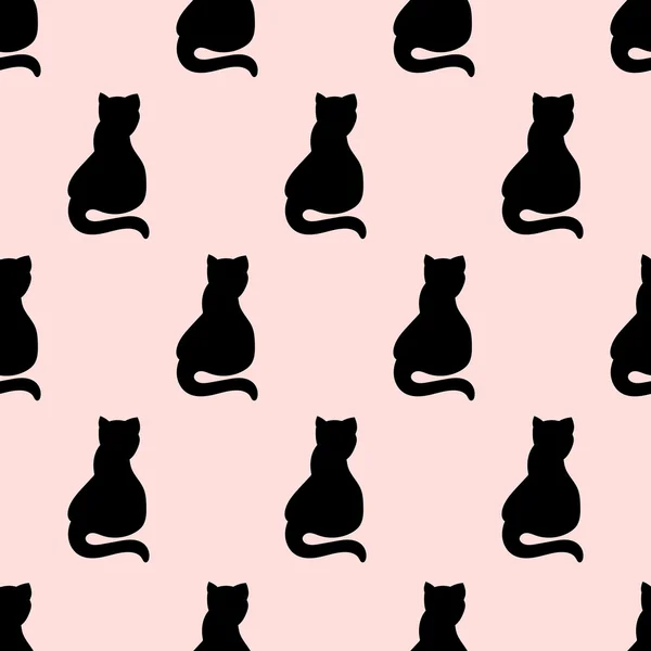 seamless silhouette cat pattern