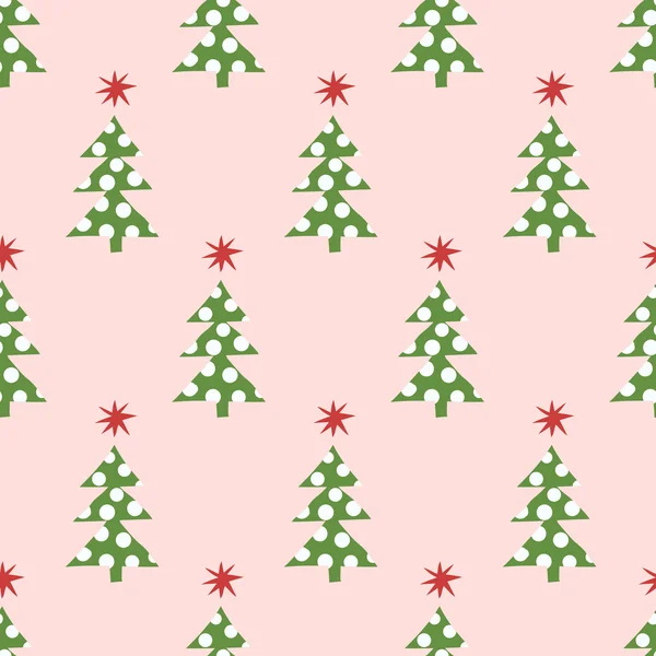 Seamless christmas tree pattern — Stock Vector