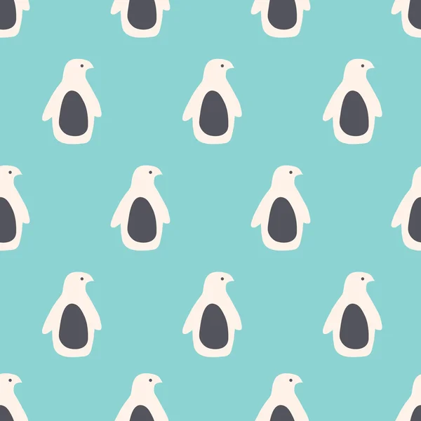 Patrón de pingüino sin costura — Vector de stock