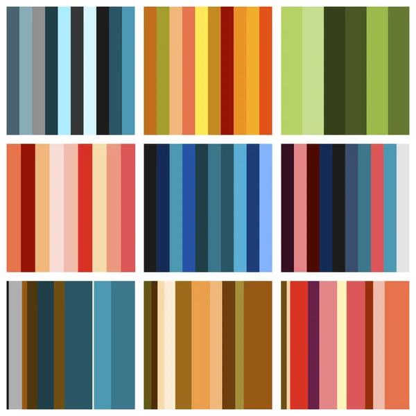 Набор фоновых узоров - полосы разных цветов — стоковый вектор