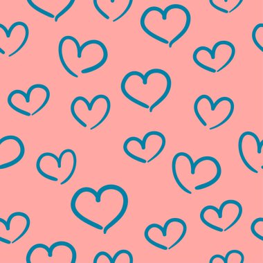 basit doodle desen yürekleri