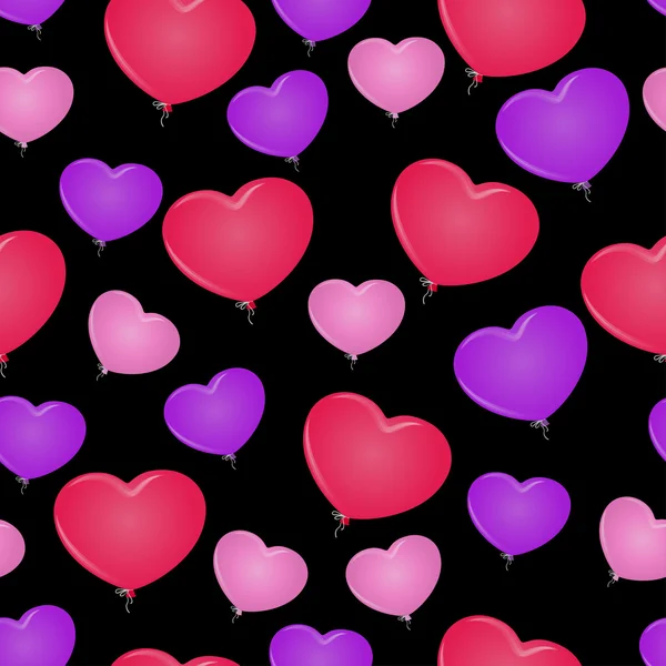 Motif de fond ballon sans couture en forme de coeur — Image vectorielle