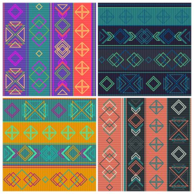 edikula seamless modeli kümesi. Geometrik arka plan