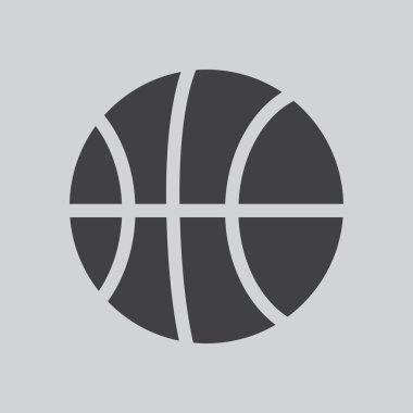 Basketbol, top siluet ikonu Beyaz Arka Plan üzerinde izole
