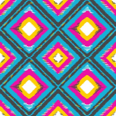 Geometrik etnik süsleme ikat desen sorunsuz