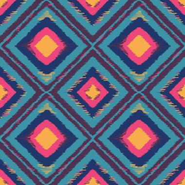 Geometrik etnik süsleme ikat desen sorunsuz