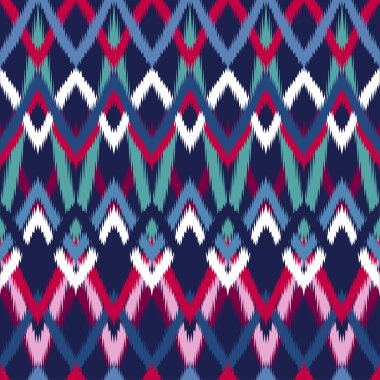 Geometrik etnik süsleme ikat desen sorunsuz