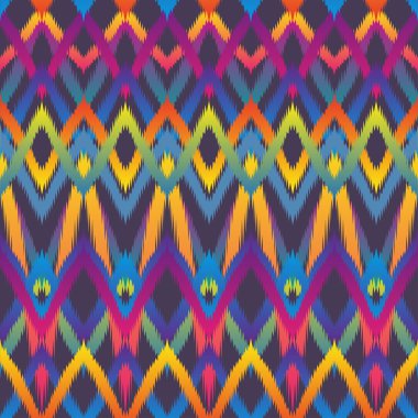 Geometrik etnik süsleme ikat desen sorunsuz