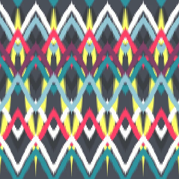 Geométrica étnica ornamento ikat patrón sin costuras — Vector de stock