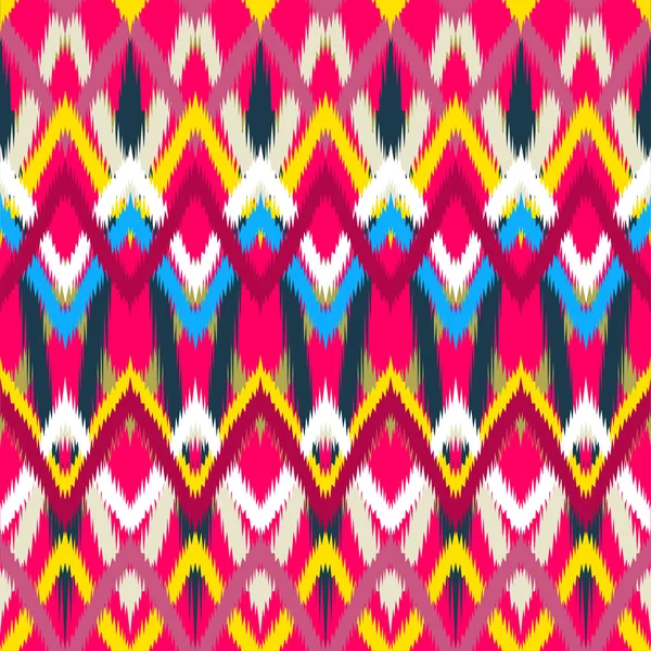 Ornament etniczne geometrycznej ikat wzór bez szwu — Wektor stockowy