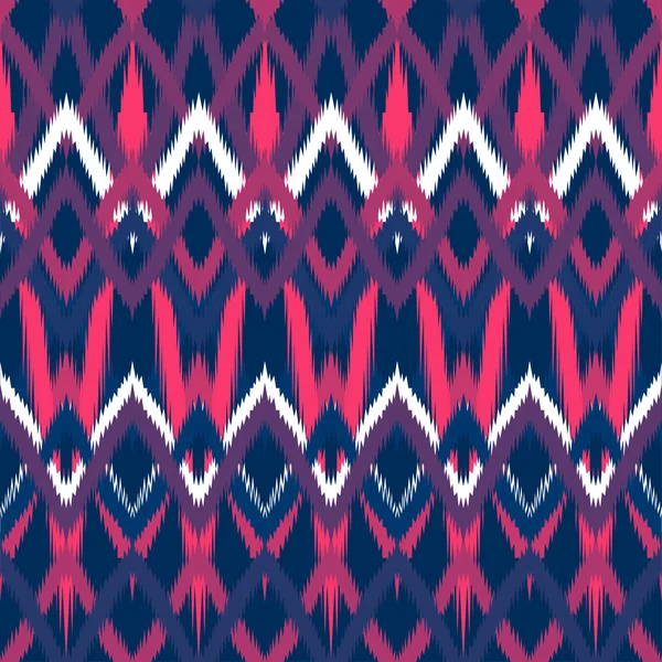 Geométrica étnica ornamento ikat patrón sin costuras — Vector de stock
