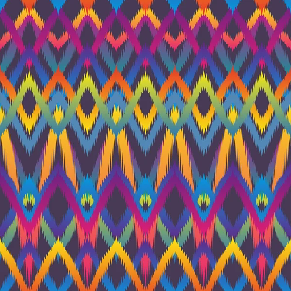 Geométrica étnica ornamento ikat patrón sin costuras — Archivo Imágenes Vectoriales