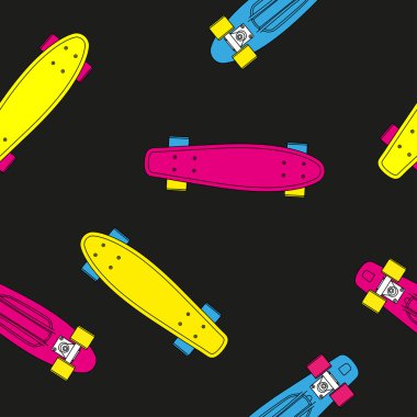 Dikişsiz parlak desen beyaz kontur karikatür penny yönetim kurulu, erkek ve kız, Blob için arka plan titriyordu