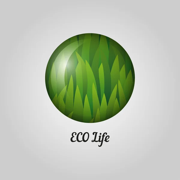Eco przyjazny etykiety. Zielony element geometrycznej z trawy i gradientu. Zdrowe produkty ekologiczne elementy projektu — Wektor stockowy