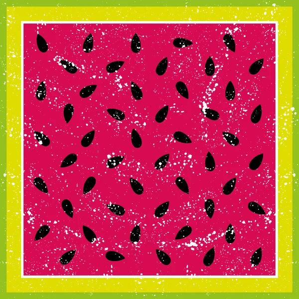 Melancia vermelha com sementes pretas. Padrão abstrato simples e bonito para bandana —  Vetores de Stock