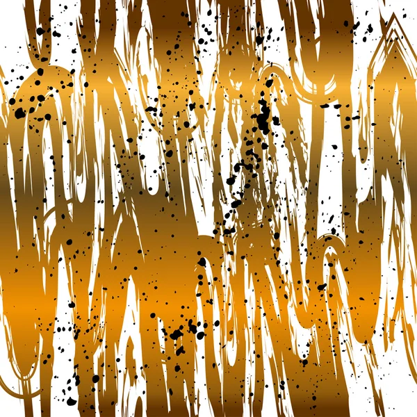 Patrón sin costura con pincel dibujado a mano abstracto adorno dorado — Vector de stock