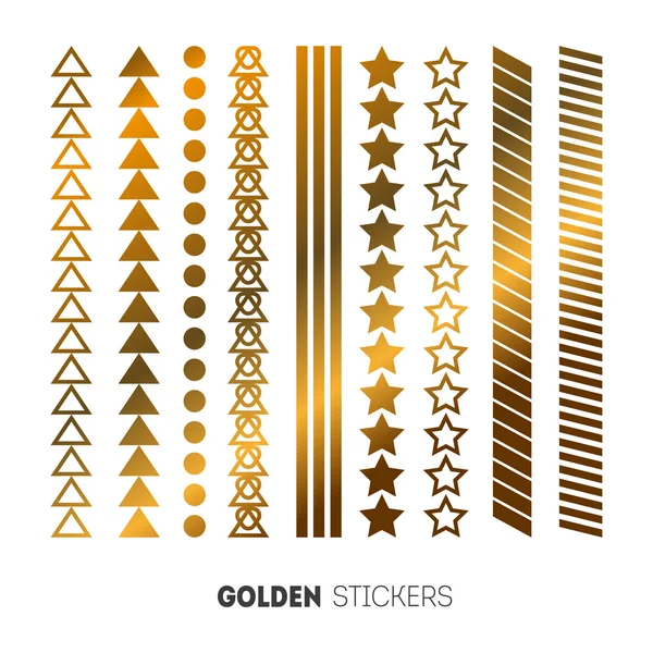 Vectorillustratie van gouden mehndi patroon stickers, flash tatouage — Stockvector