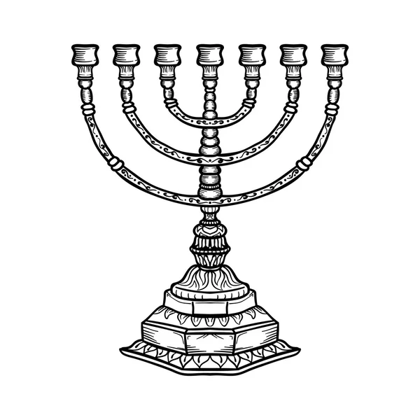 Jüdisches religiöses Symbol Menora isoliert auf weißem Hintergrund — Stockfoto