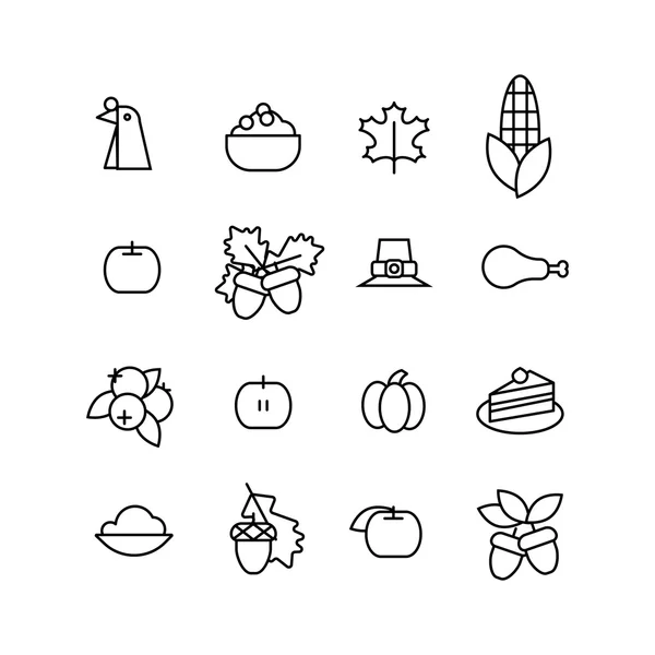 Absztrakt thaksgiving nap ikon készlet. Holiday szimbólumok — Stock Fotó