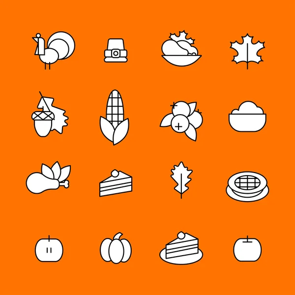 Ensemble d'icône abstraite de jour de thaksgiving. symboles de vacances — Photo