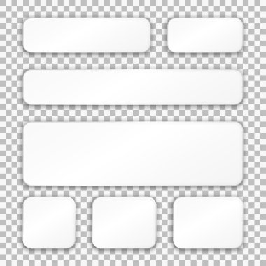 Boş beyaz kağıt tabak. Vektör çizim şeffaf arka plan üzerinde.