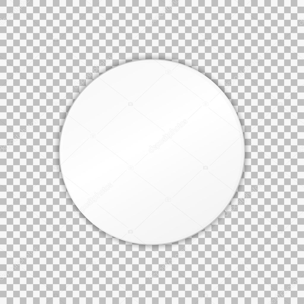 Empty white paper plate. Vector Illustration on transparent background.