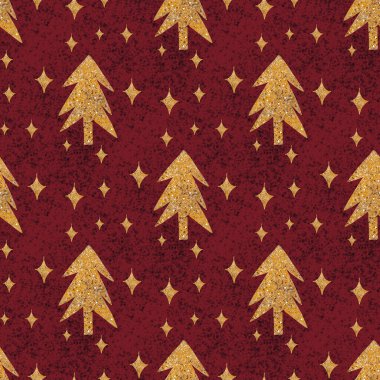 Noel köknar ağaçları kusursuz desenli, modern el çizimi tasarımı. Kış dönemi. Yazılı yeni yıl materyalleri için kullanılabilir - broşürler, posterler, kartvizitler veya İnternet için.