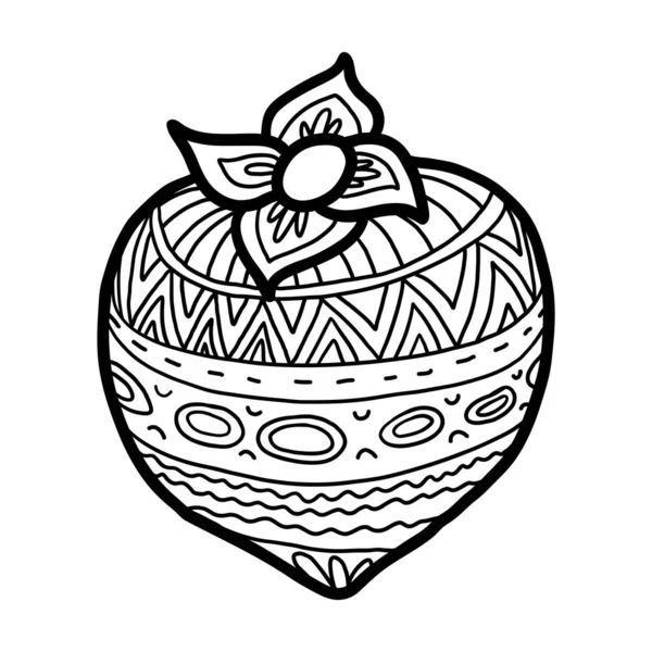 Vector Doodle Cáqui Doodle Desenhado Mão Ilustração Frutos Cáqui Isolado — Vetor de Stock