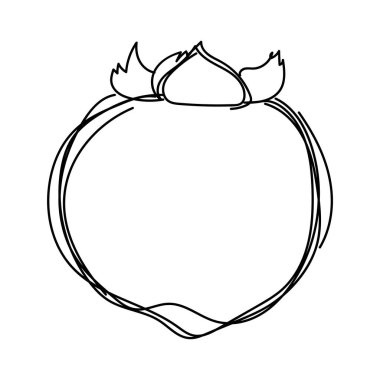 Vector doodle hurması. El çizimi hurma resmi beyaz arka planda izole edilmiş. Gıda simgesi,