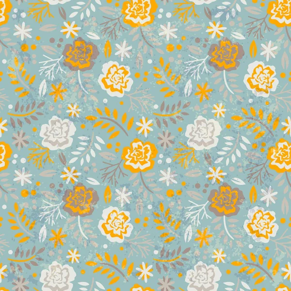 Trendy Seamless Floral Pattern en estilo dibujado a mano. Fondo de pantalla y textil repetido Ditsy para niños y niñas — Foto de Stock