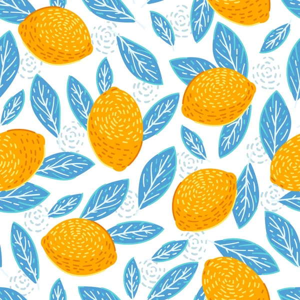 Limonsuz desen çizimi. Yaz tasarımı turunçgillerle tekstil tekniklerini tekrarladı. — Stok fotoğraf