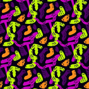 Kızlar, erkekler ve giysiler için soyut, kusursuz vektör deseni. Noktalı yaratıcı arkaplan, tekstil için duvar kağıdı figürleri