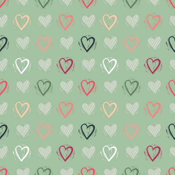 Abstracto patrón sin costura de corazones. Tema Día de San Valentín. Fondo de pantalla textil repetitivo para niños y niñas —  Fotos de Stock